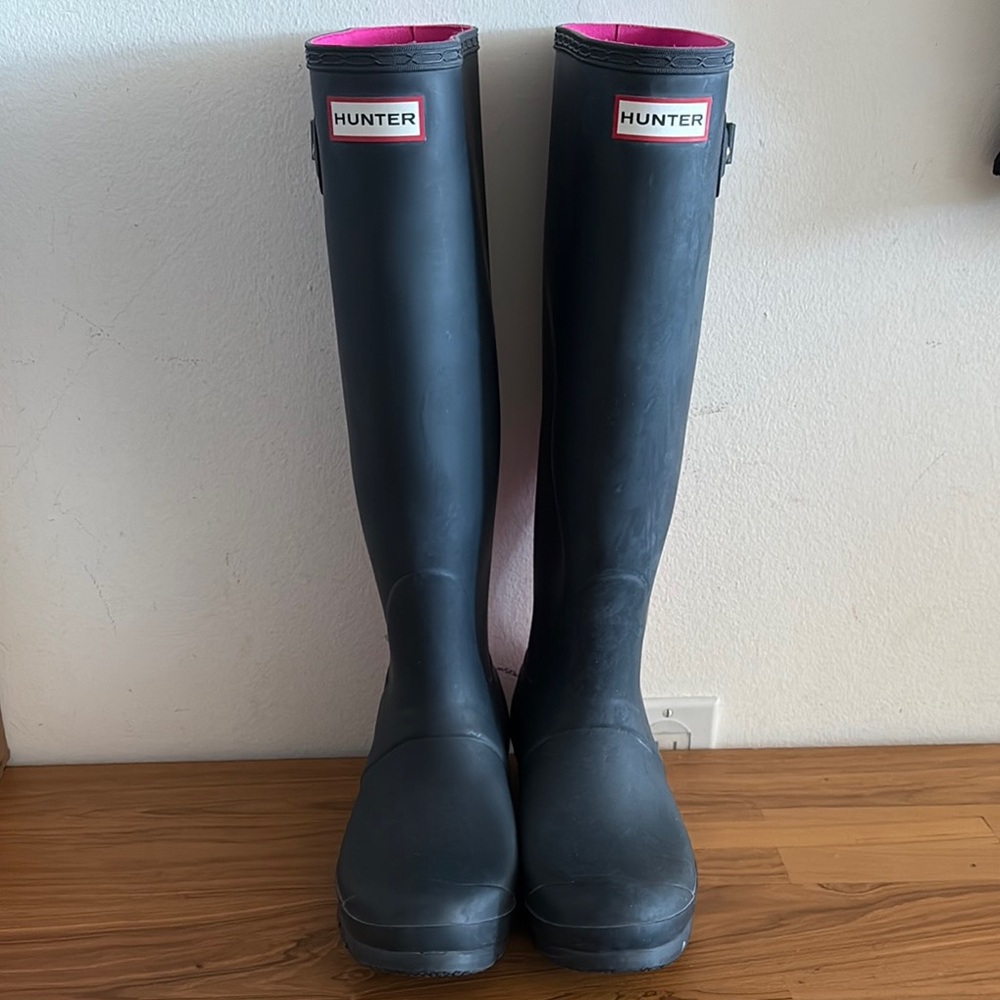 Hunter Dark Navy Tall Rain Boots